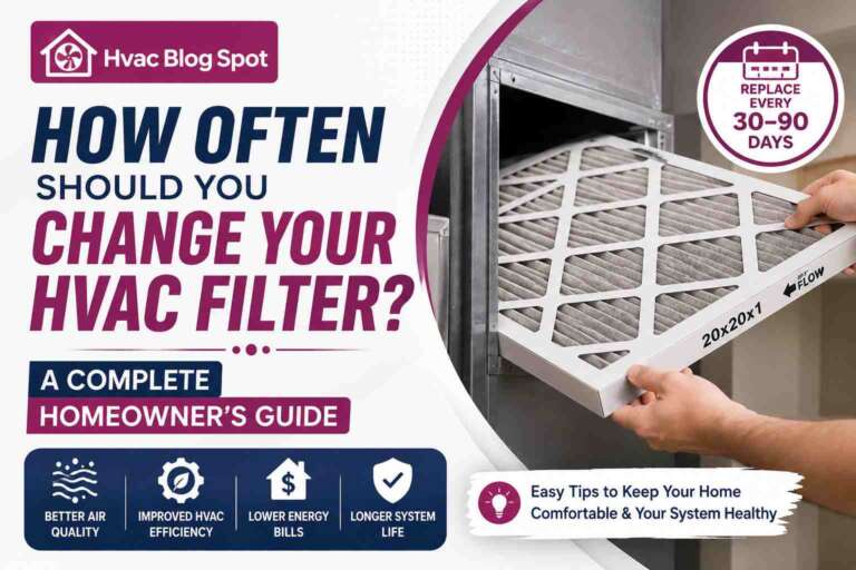 How Often Should You Change Your HVAC Filter homeowner guide with HVAC Blog Spot logo